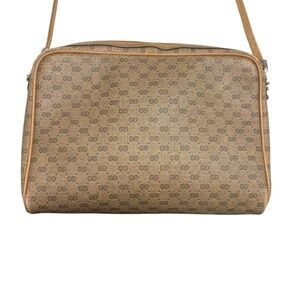 Gucci microguccissima tan and brown leather vintage crossbody bag